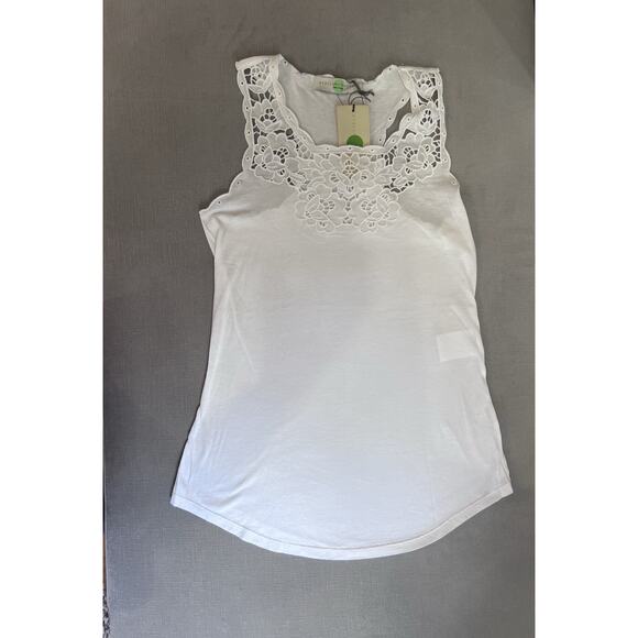 Stella McCartney Lace Baby Tee tank 100% Cotton Square Neckline 44 y2k dainty - Picture 3 of 11